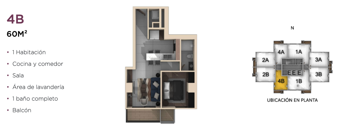 Departamento 1 Recámara en Valle Poniente